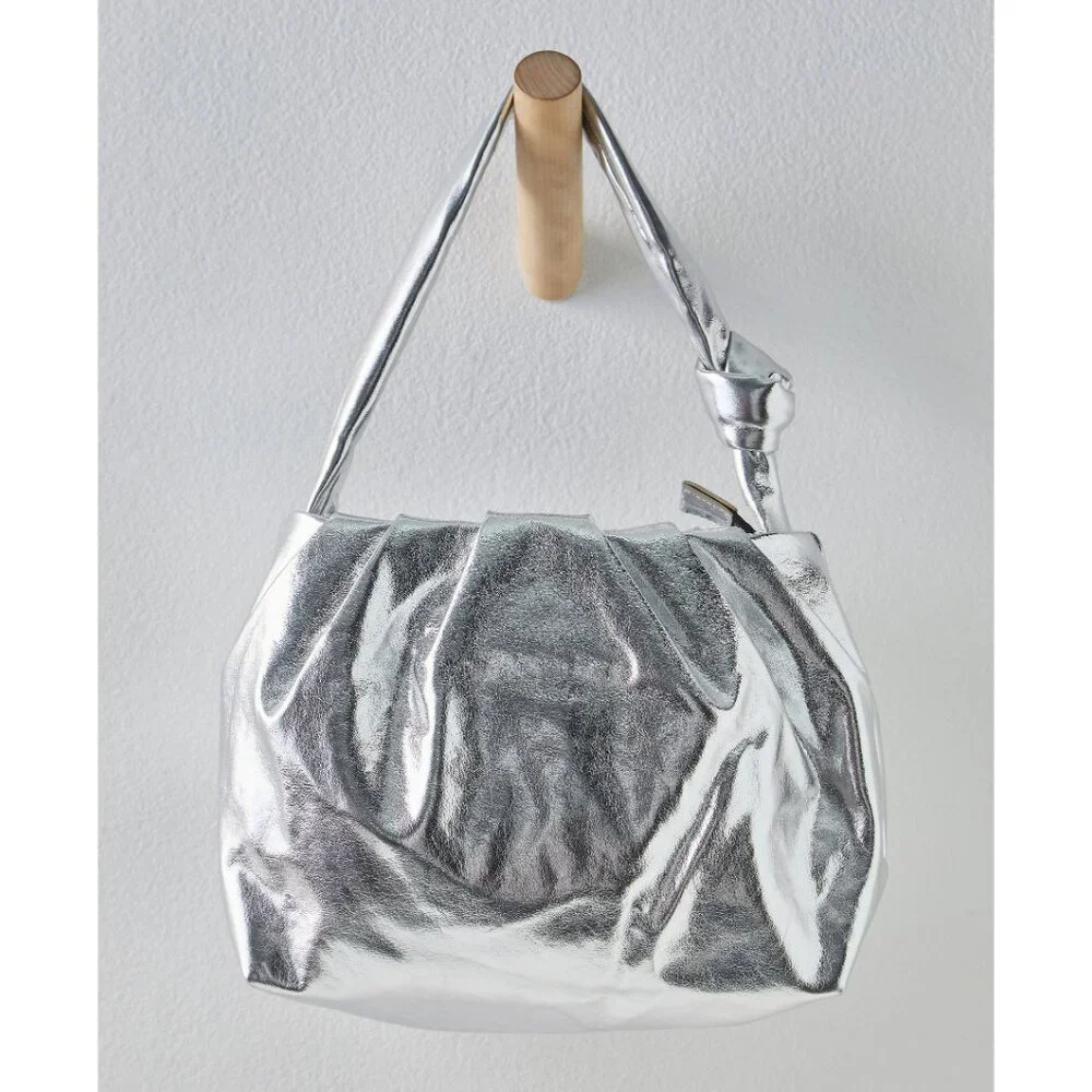 NWT: FREE PEOPLE Viva La Vegan Clutch / Silver - Picture 4 of 10